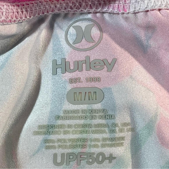 Hurley Floral Tropical Rash Guard Swim Top Long Sleeve UPF 50+ Size M - Picture 2 of 8